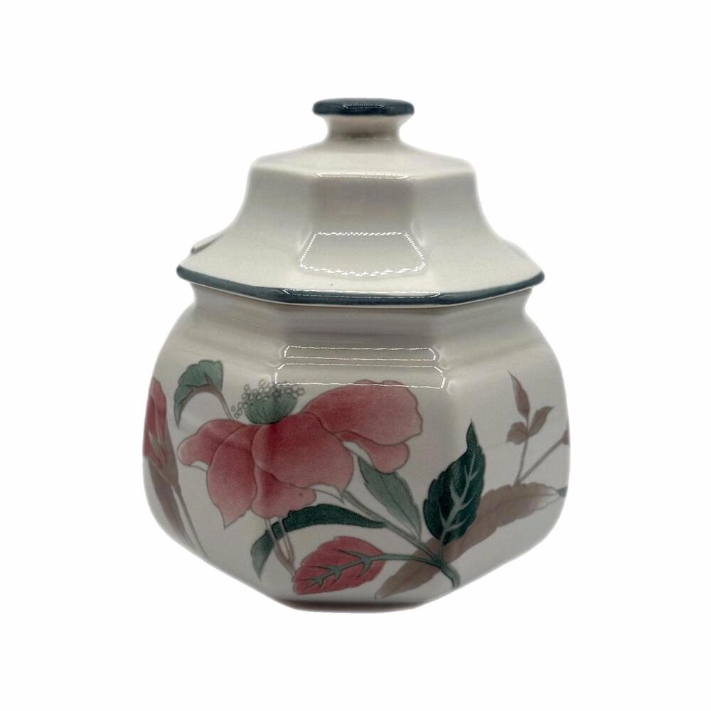 Mikasa Silk Flowers Lidded Sugar Bowl / Jar